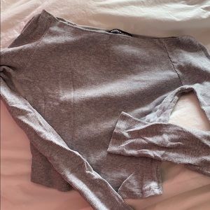 brandy melville long sleeve grey off the shoulder